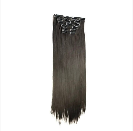 6 Piece 16 Clips 23inch Straight Wig Hair Extensions For Women